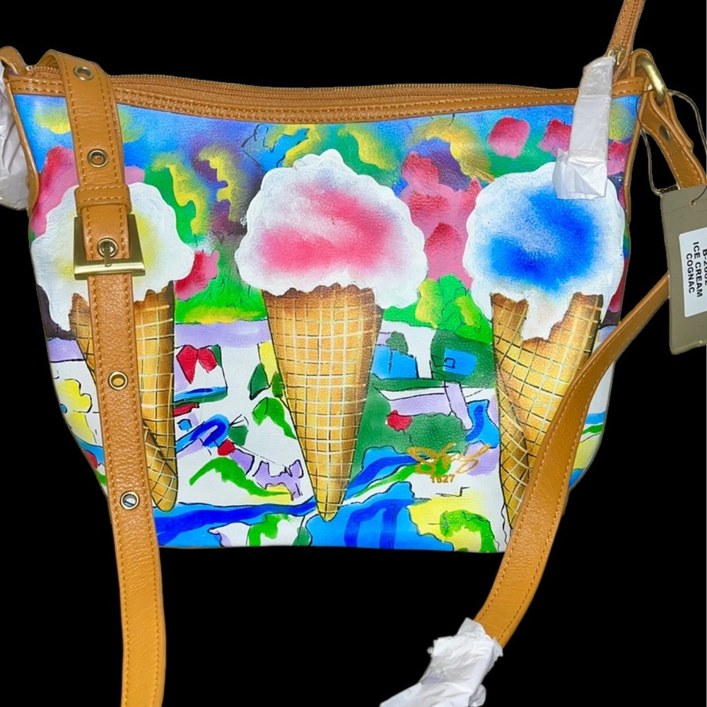 Sharif Artistic Expressions Colorful Ice Cream Cone Shoulder Bag NWT w/COA
